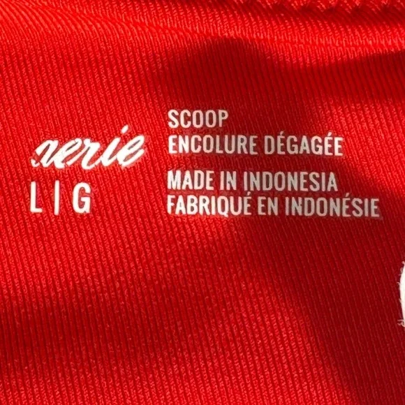 Aerie Womens Red Scoop Neck Bikini Top Wide Straps Size Large 5748-1293-350 - Picture 4 of 7